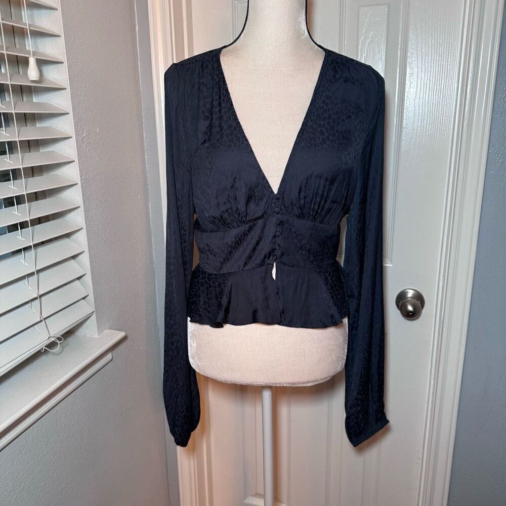 Tobi Peplum Button Top